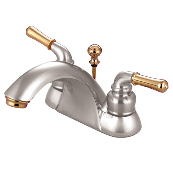 Kingston Brass 4" Centerset Bathroom Faucet, Brushed Nickel/Polished Brass KB2629 - main